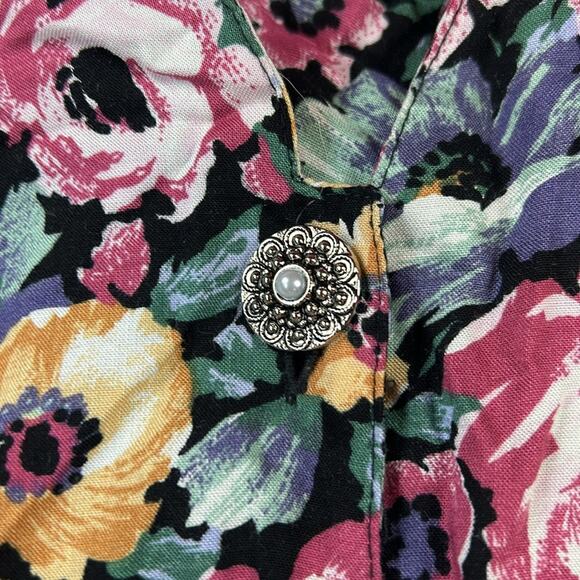 Vintage 90s Paris Sport Club flirty floral button down dress, size 7 - Picture 9 of 10